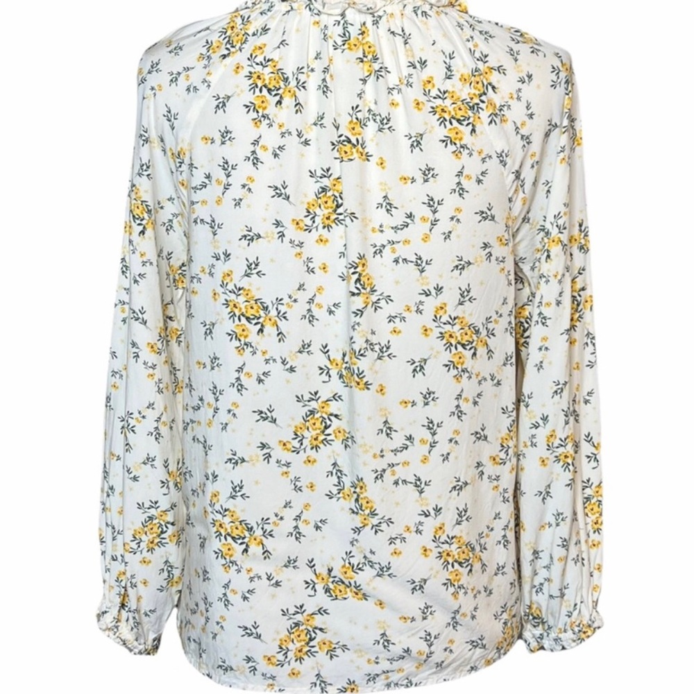 OLD NAVY Dainty Floral Print Long Sleeve Pleated Peasant Blouse - Picture 3 of 9